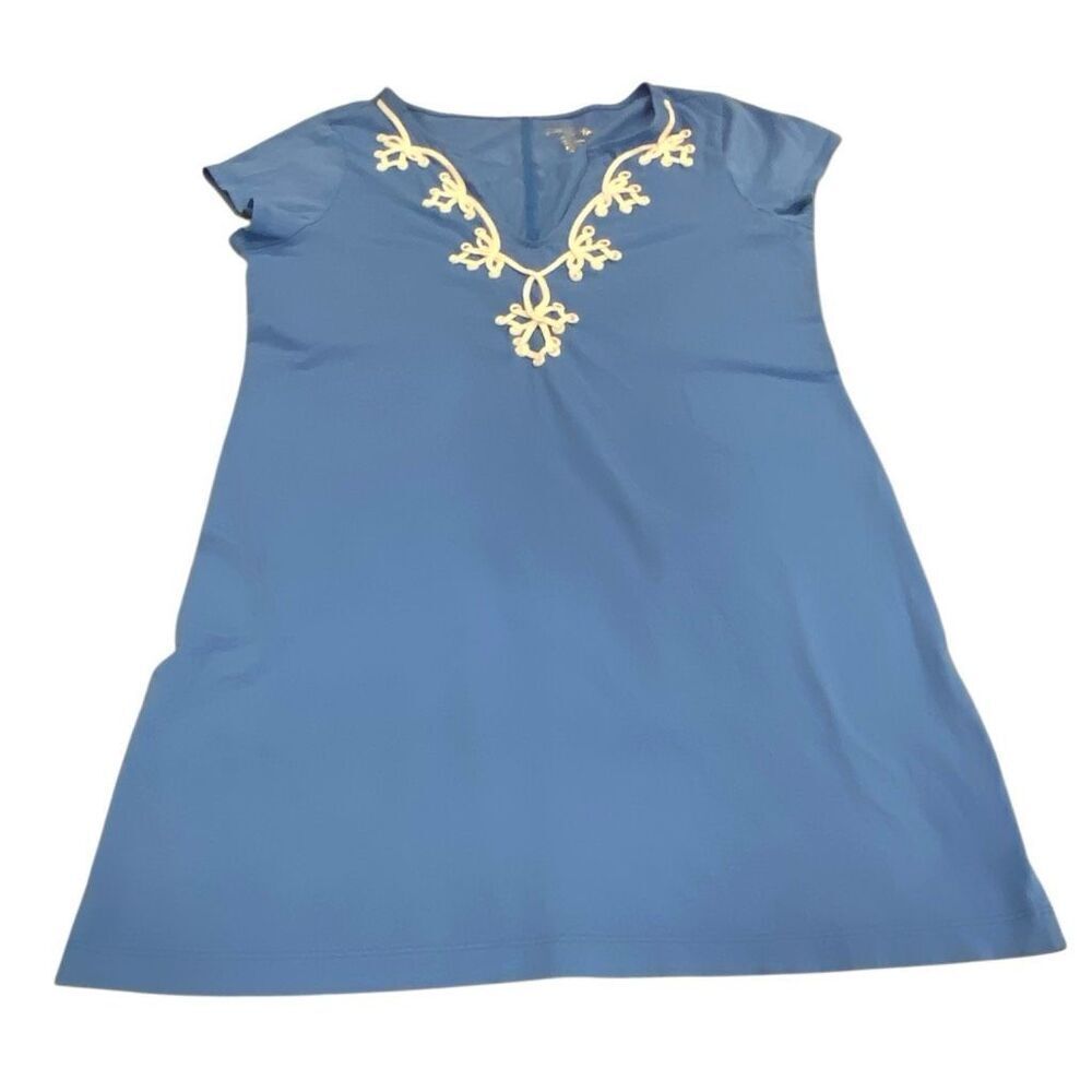 Lilly Pulitzer Brewster Pima Blue Haven Embroidered Dress Size XL